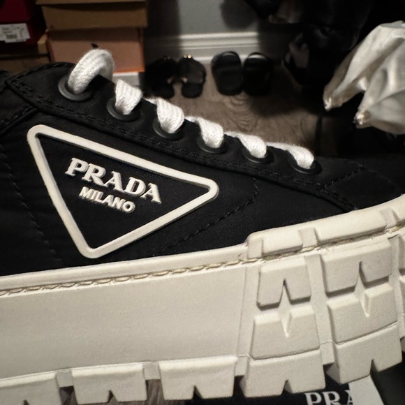 PRADA Double Wheel Re-Nylon gabardine sneakers - Picture 5 of 8